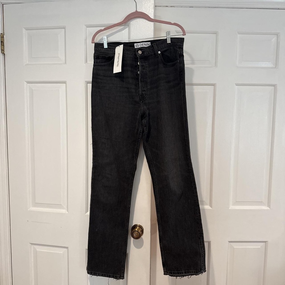 EB Denim Black Straight-Leg High-Rise Jeans